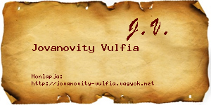 Jovanovity Vulfia névjegykártya